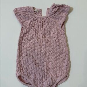 Zara Kids Knit One-Piece Romper in Dusty Pink